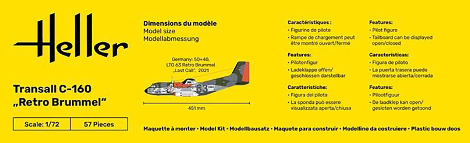 1/72 ドイツ空軍 トランザール C-160輸送機 第63空輸航空団 50-40 "RETRO BRUMMEL"