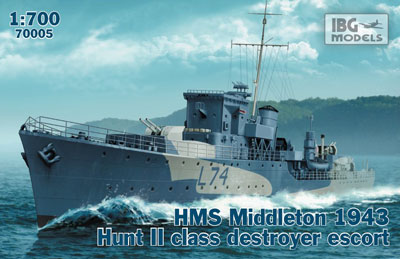 1/700　英ハントII級護衛駆逐艦・ミドルトンL74・英海軍1943年