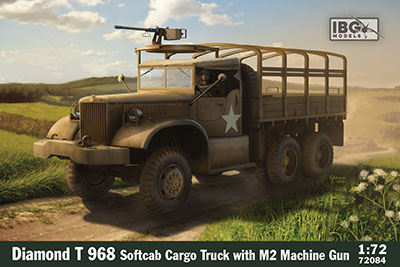 1/72　米・ダイヤモンドT968カーゴトラック+M2機関銃搭載・ソフトキャブ