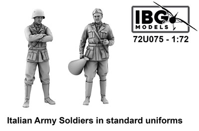 【予約する】　1/72　伊軍歩兵２体・標準軍服(72U075)