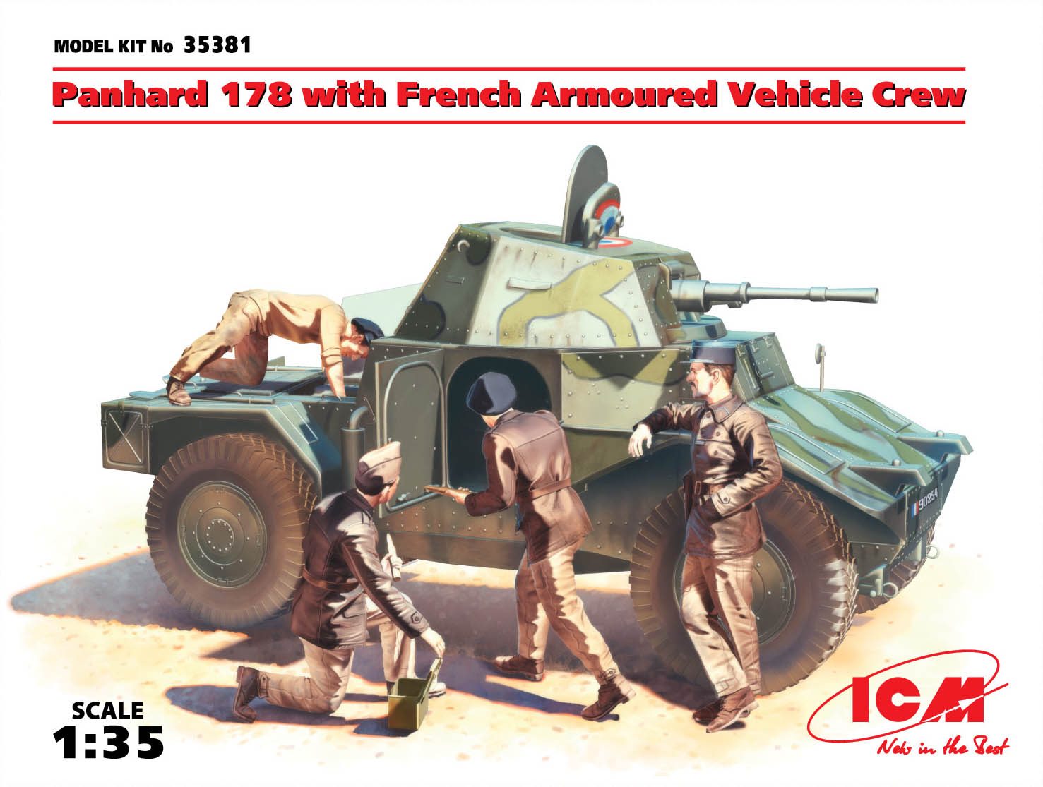 1/35　フランス パナール AMD-35(178) 装甲車w/装甲車兵 - ウインドウを閉じる