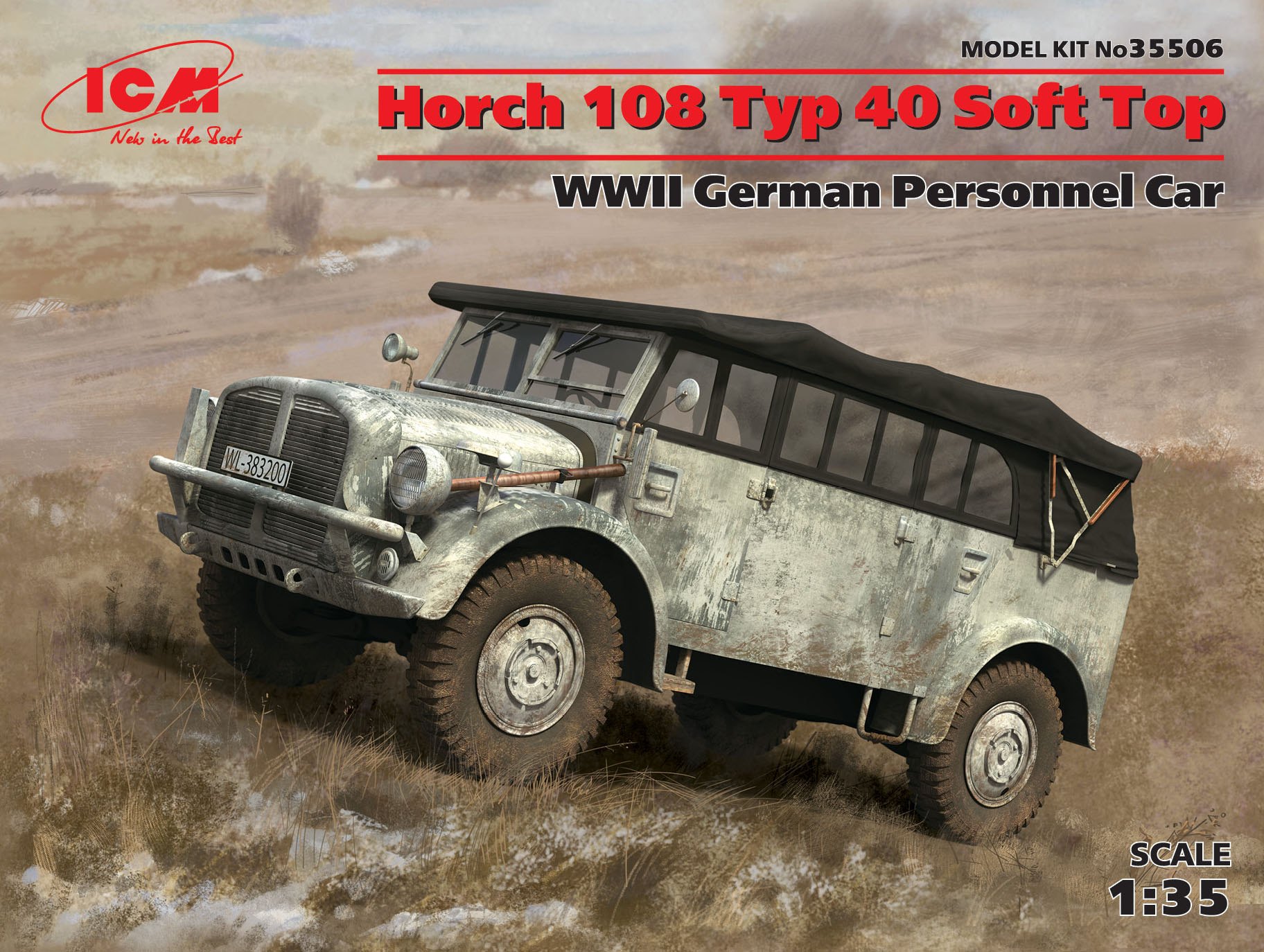 1/35　WWII ドイツ 重統制型軍用車 Type40 ホルヒ108 ソフトトップ - ウインドウを閉じる