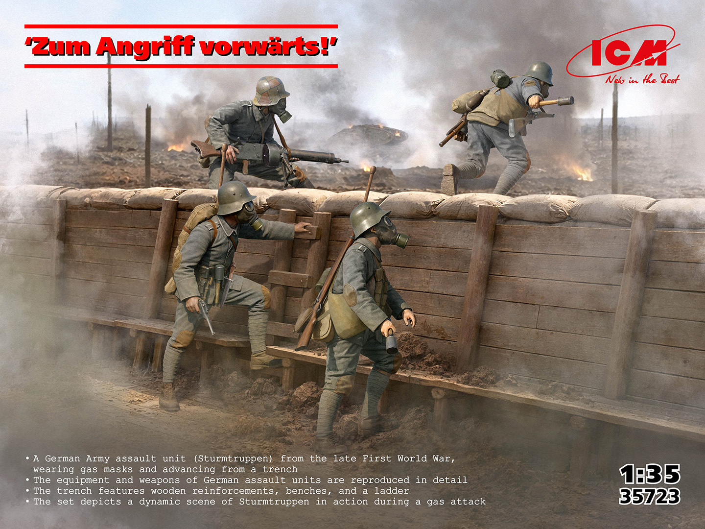 【予約する】　1/35　WWI ドイツ陸軍突撃部隊（4体セット）