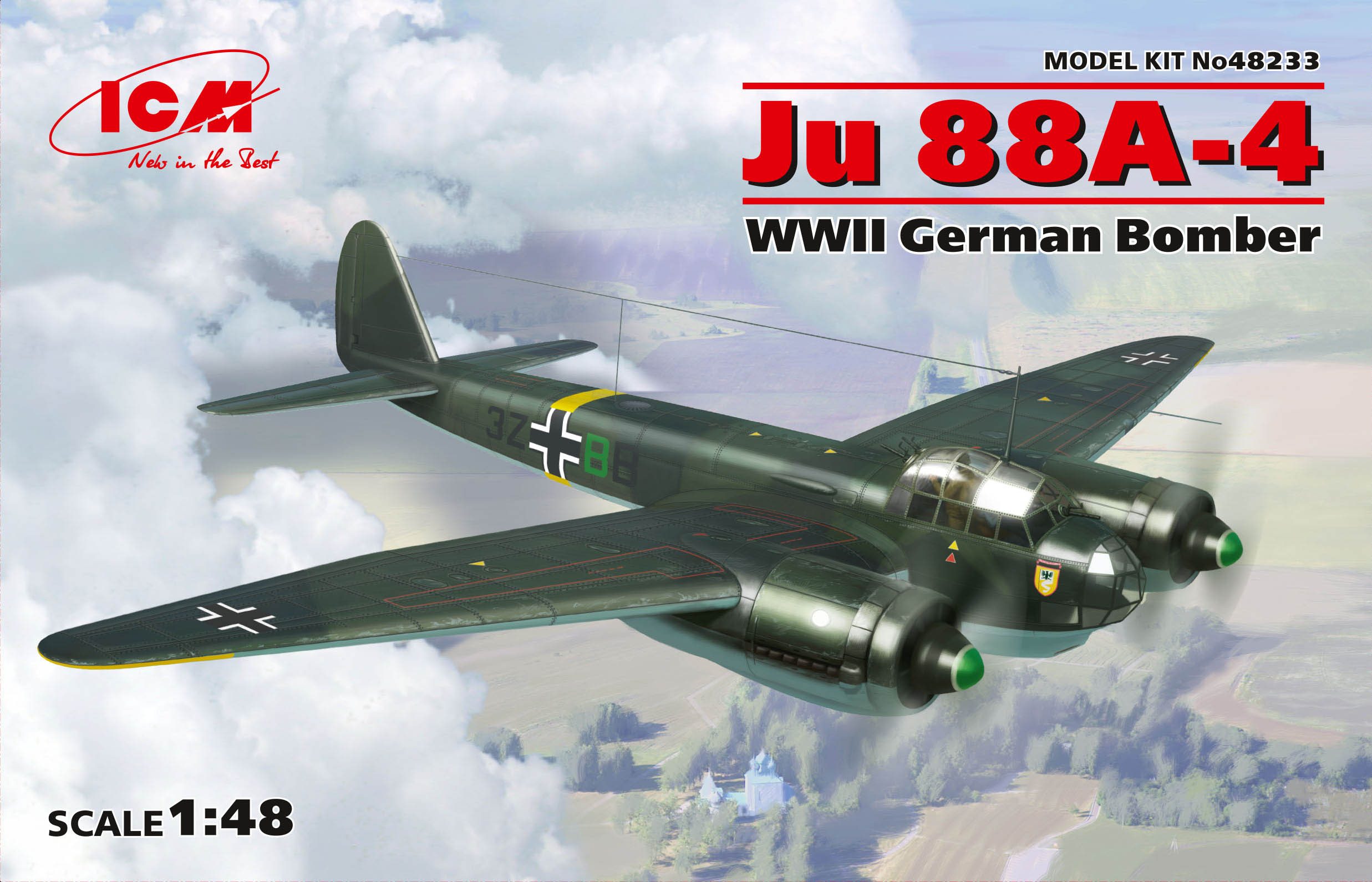 ICM 1/48 ドイツ空軍 ユンカース Ju88A-14 爆撃機 プラモデル 48234-