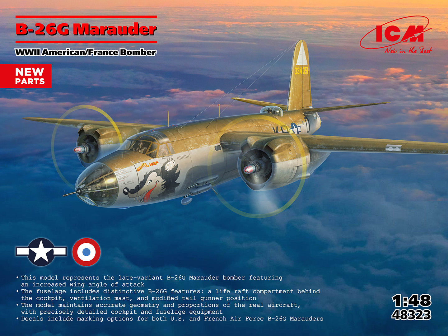 【予約する】　1/48　WWII アメリカ軍/フランス軍爆撃機 B-26G マローダー