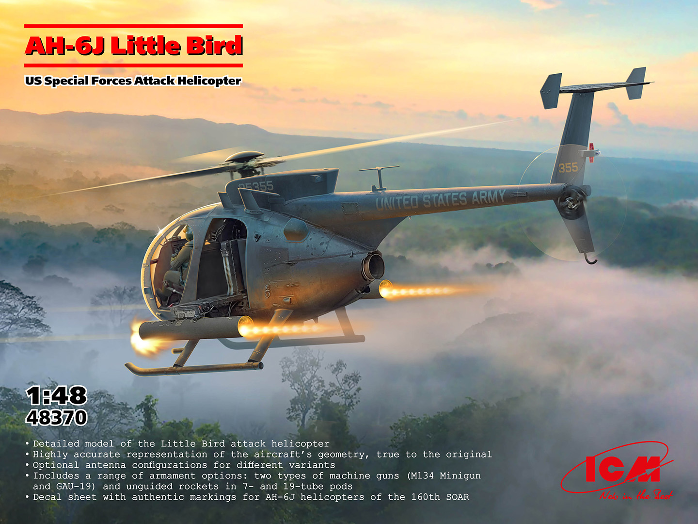 1/48　アメリカ特殊部隊攻撃ヘリコプター AH-6J リトルバード