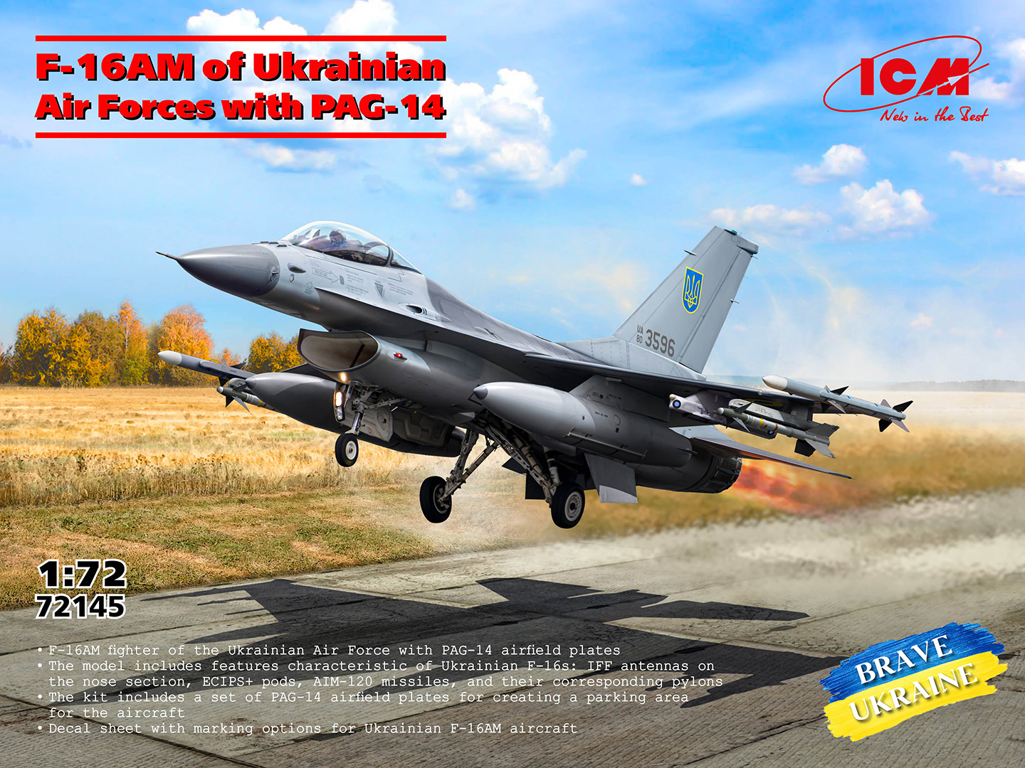 【予約する】　1/72　ウクライナ空軍 F-16AM w/ PAG-14