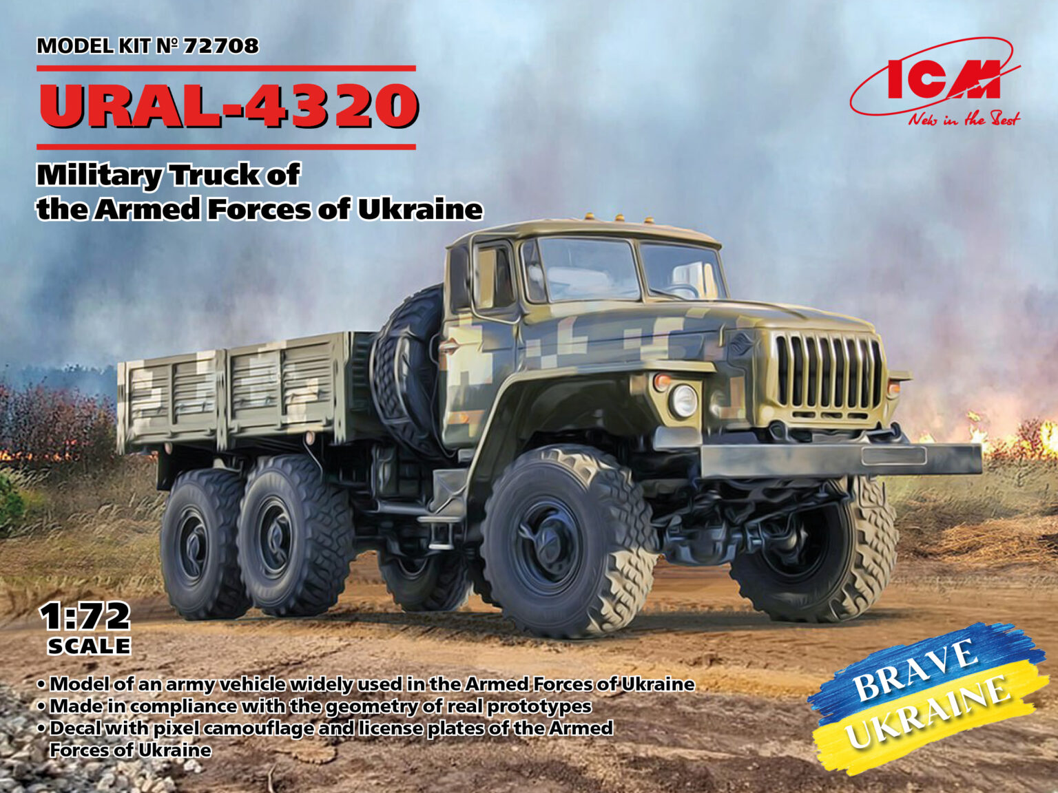 1/72　ウクライナ軍 URAL-4320 ミリタリートラック