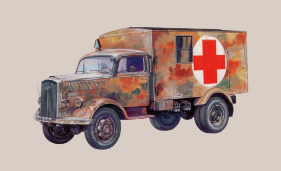 1/72　WW.II ドイツ軍 KFZ. 305 トラック野戦救急車 - ウインドウを閉じる