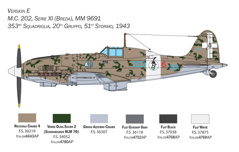 1/32 WW.II イタリア空軍 マッキ MC.202 フォルゴーレ （日本語対訳補足説明書付属）