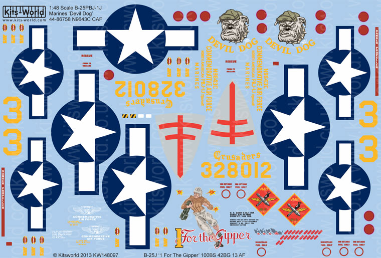1/48　B-25J Mitchell 43-28012 '1 For the Gipper' 100BS 42BG 13AF - ウインドウを閉じる