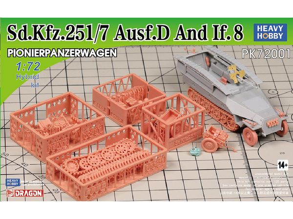 【予約する】　1/72 WW.II ドイツ軍 Sd.Kfz.251/7 D型w/If.8 トレーラー (2 IN 1)