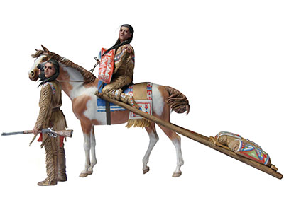 1/35　インディアン戦争・大いなる平原・米先住民男女各１体+馬 - ウインドウを閉じる