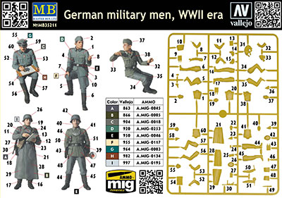 1/35　独・前線連絡・野戦憲兵2体&将官3体&子犬付き