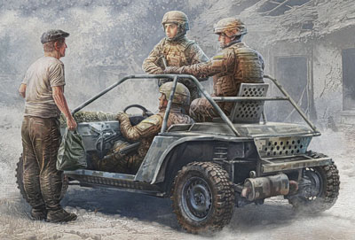 【予約する】　1/35　ウクライナ軍マングース戦闘バギー+兵士3体民間人1体