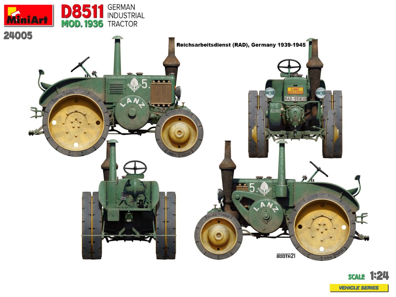 【予約する】　1/24　ドイツ 産業用トラクターD8511 MOD.1936年