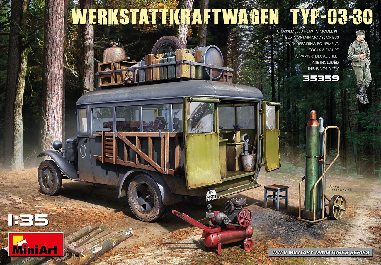 1/35　職人用工房車 タイプ03-30（修理用機械・工具・兵隊１体付）