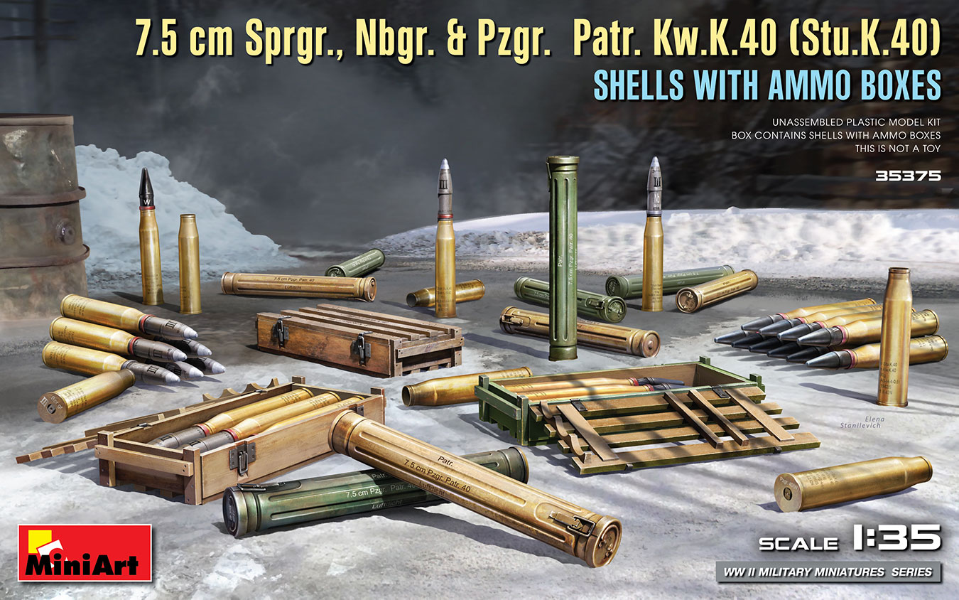 1/35　7.5 cm Sprgr., Nbgr. & Pzgr. Patr. Kw.K.40 (Stu.K.40) 弾薬箱 - ウインドウを閉じる
