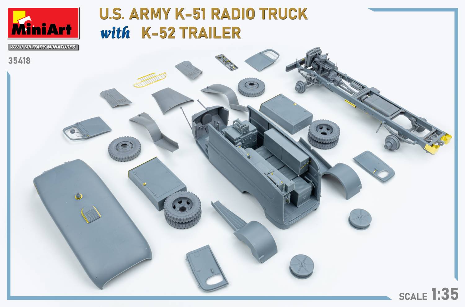 1/35　米軍 K-51無線トラックw/K-52トレーラー インテリアキット