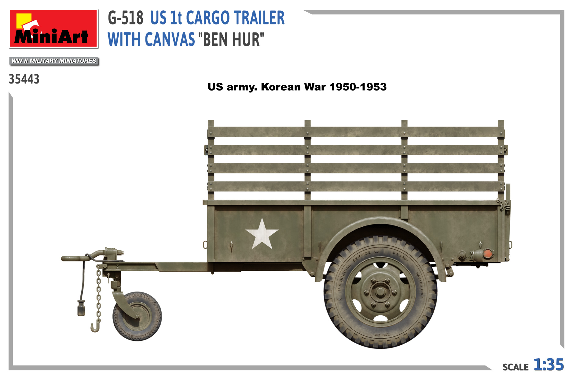 【予約する】　1/35　G-518 US 1tカーゴトレーラー "ベン・ハー" キャンバス付