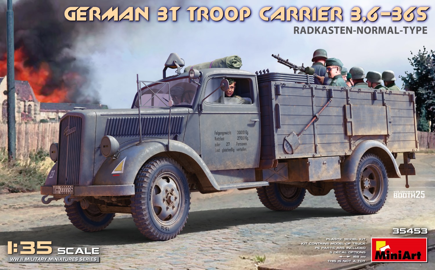 【予約する】　1/35　ドイツ軍3t兵員輸送車 3,6-36S 通常フェンダー型