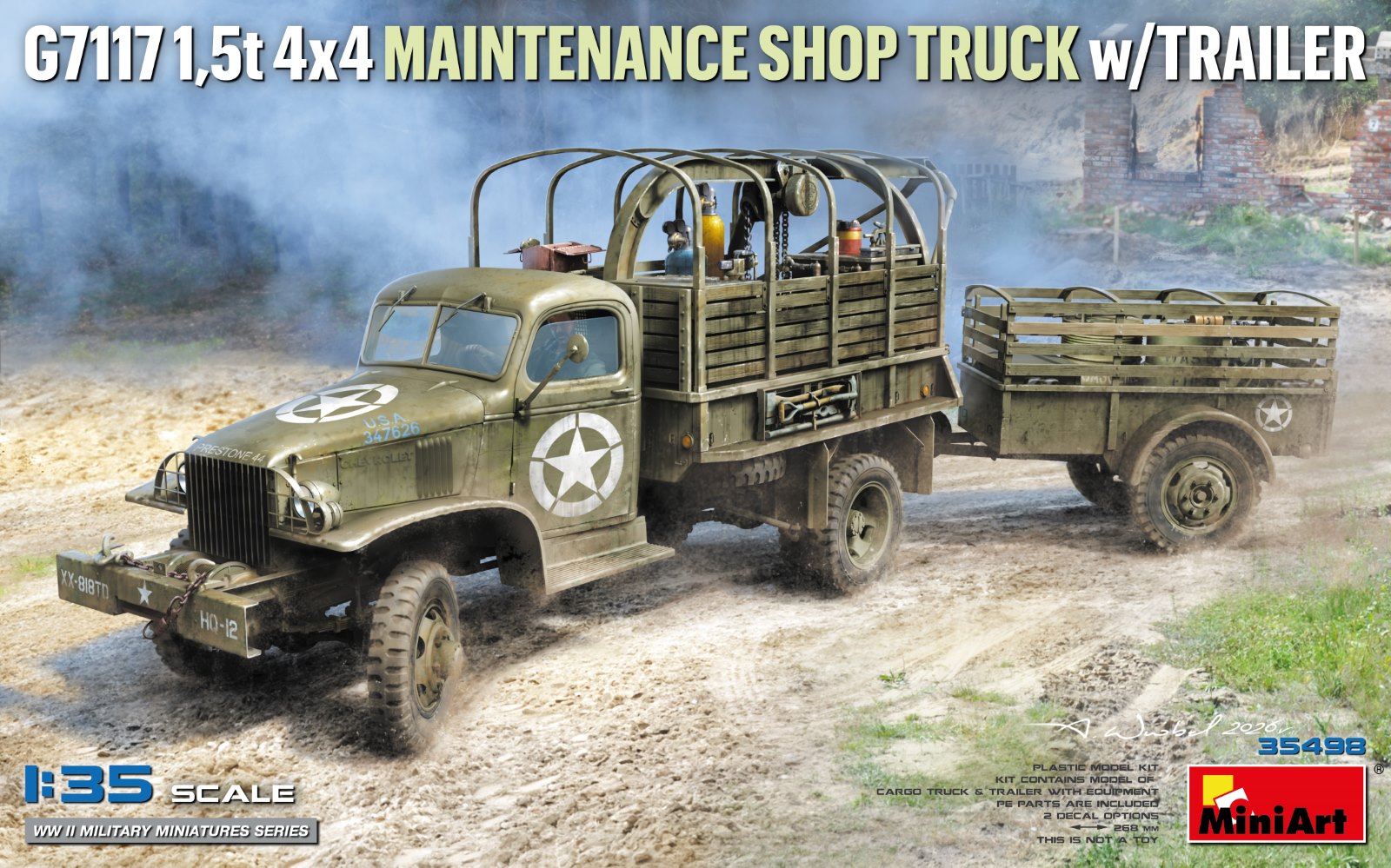 【予約する】　1/35　G7117 1.5t 4x4 整備用トラックw/トレーラー