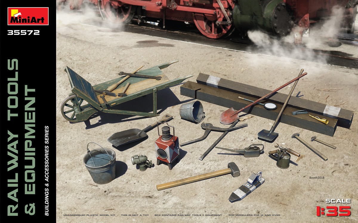 1/35　鉄道敷設用工具と装備品（枕木・スコップ・レンチ等） - ウインドウを閉じる