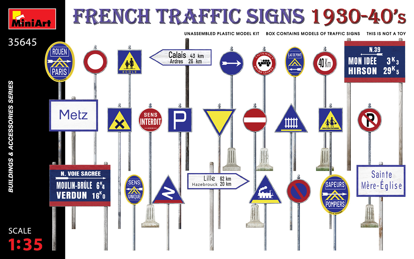 1/35　道路標識　フランス1930～40年代 - ウインドウを閉じる