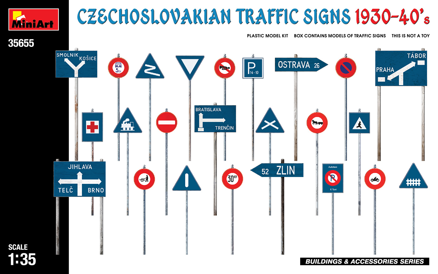 1/35　チェコスロバキア 交通標識1930-40年代 - ウインドウを閉じる