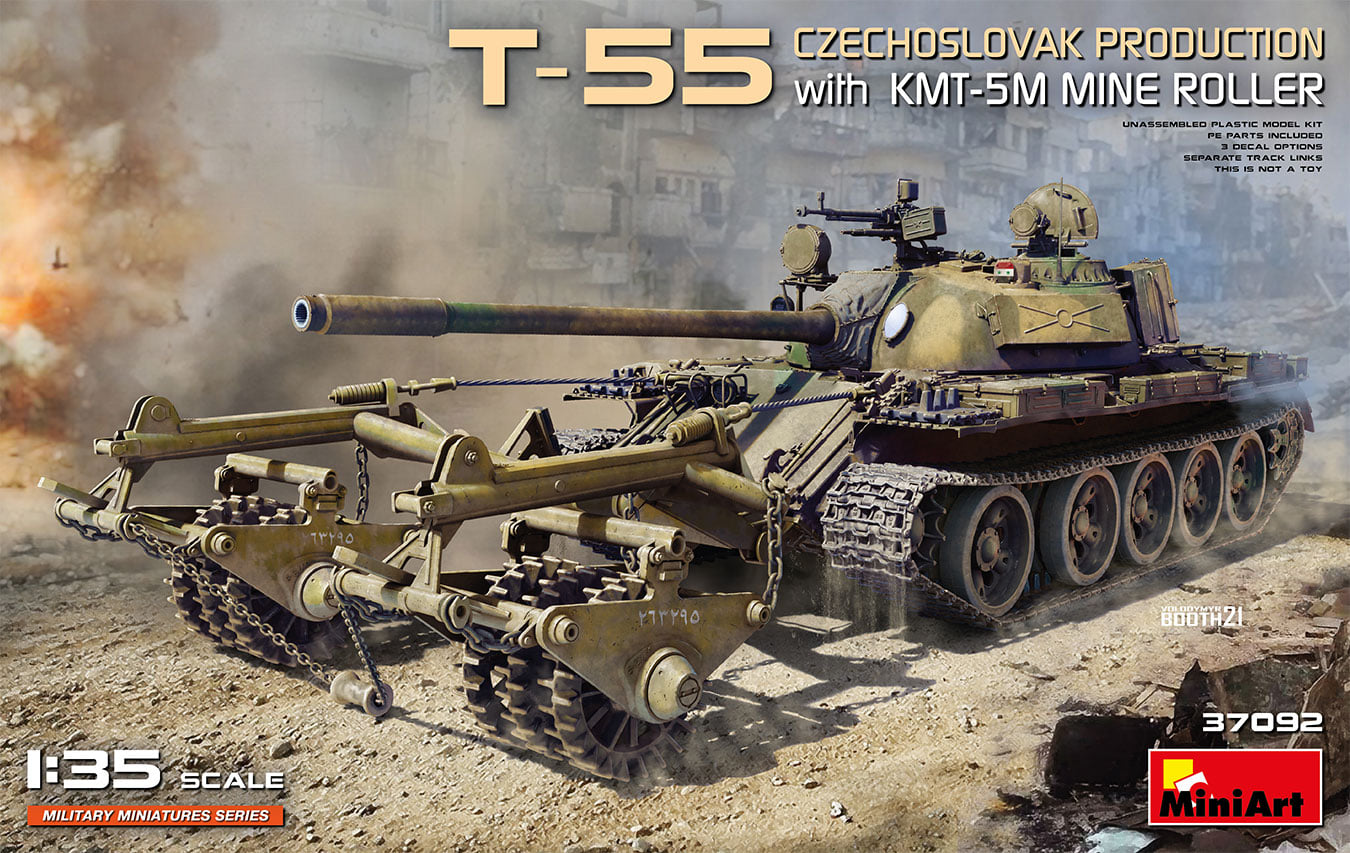 1/35　T-55チェコスロバキア製 KMT-5Mマインローラー付 - ウインドウを閉じる