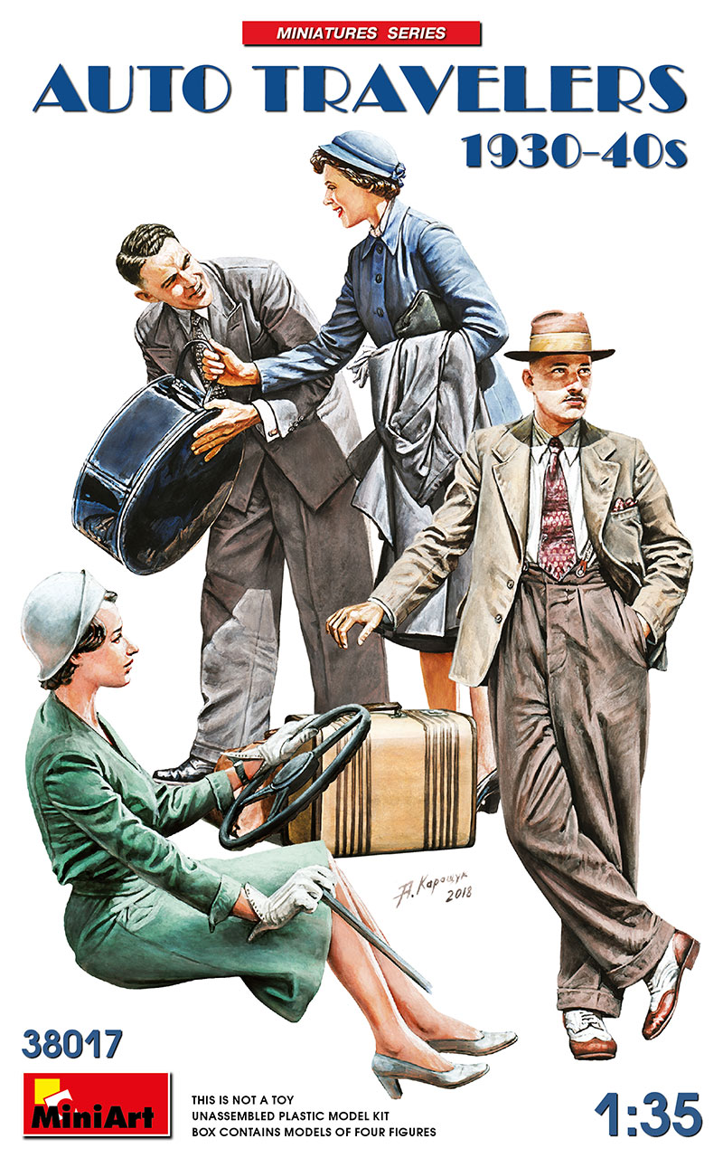 1/35　自動車で旅行する民間人セット1930-40年代（４体入） - ウインドウを閉じる