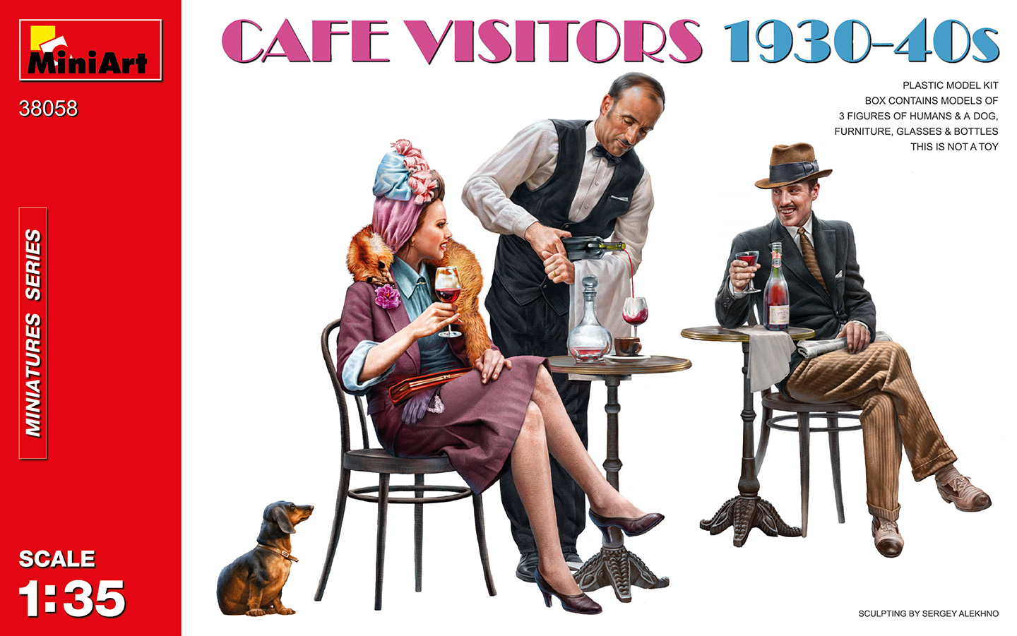 1/35　カフェの客1930-40年代 フィギュア3体&犬1匹 - ウインドウを閉じる