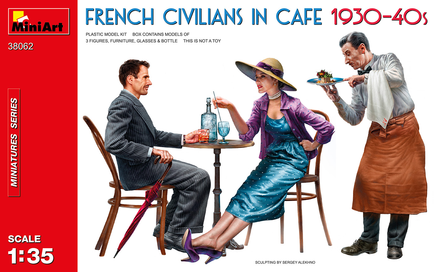 1/35　カフェのフランス市民1930-40年代 フィギュア3体入 - ウインドウを閉じる