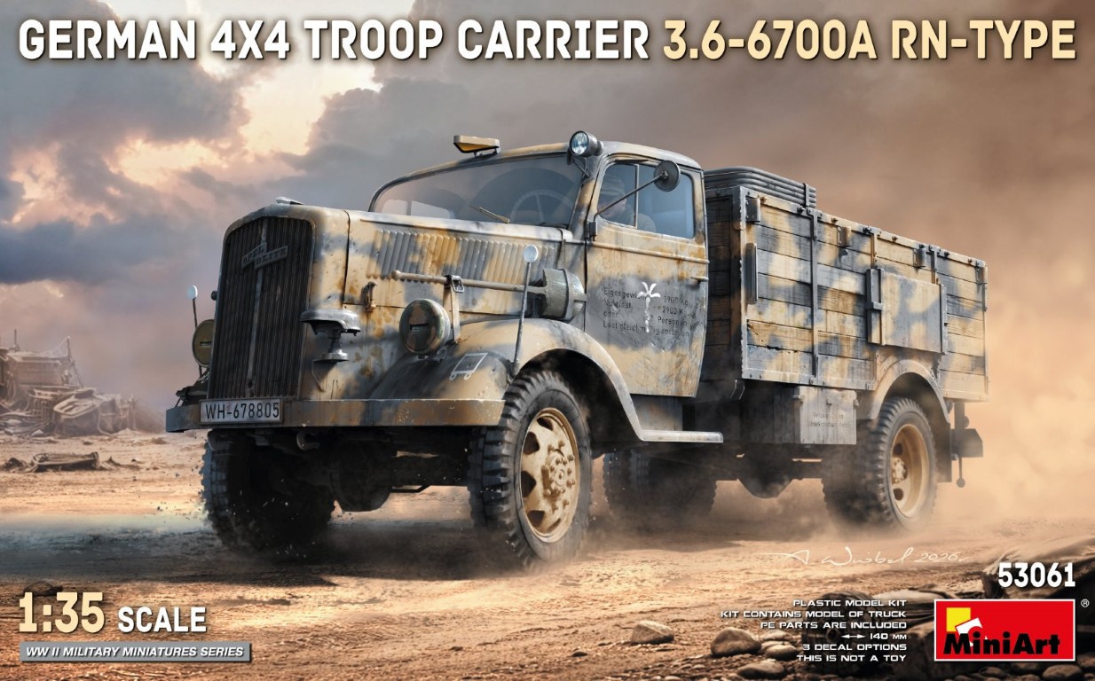 【予約する】　1/35　ドイツ製 4x4 兵員輸送車 3.6-6700A Rn型