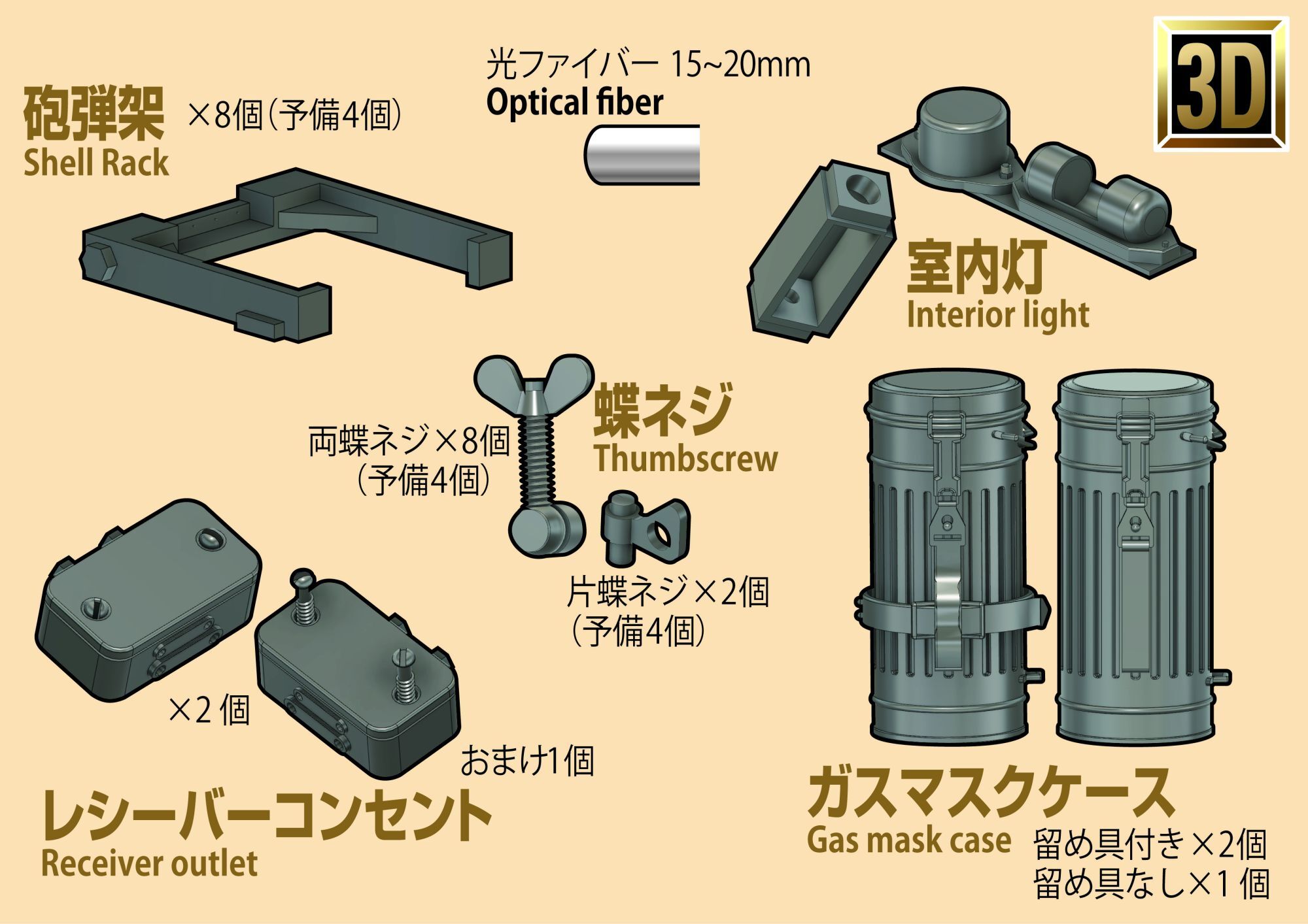 1/35 ナースホルン３D砲弾庫ディテールアップセット