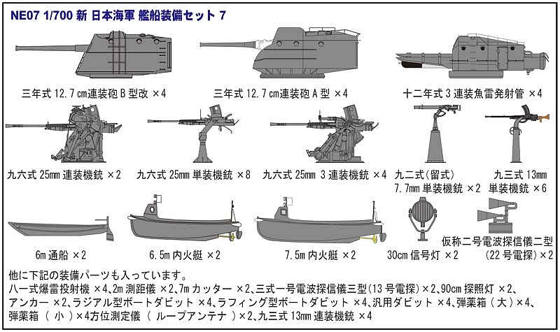 1/700 日本海軍 特型駆逐艦 白雪 新装備パーツ付