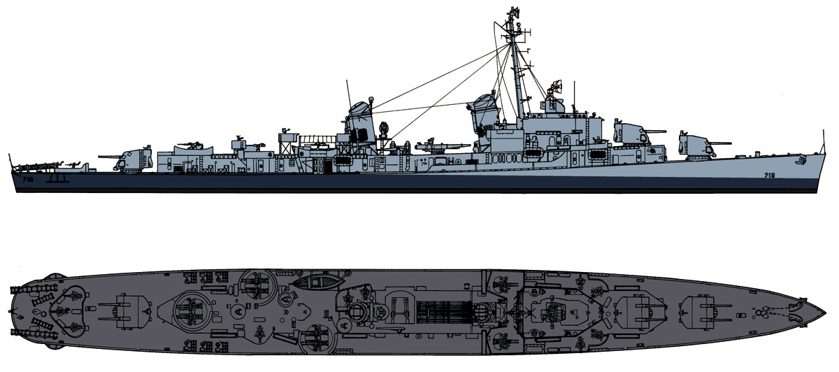 1/700 アメリカ海軍 駆逐艦 DD-710 ギアリング - ウインドウを閉じる