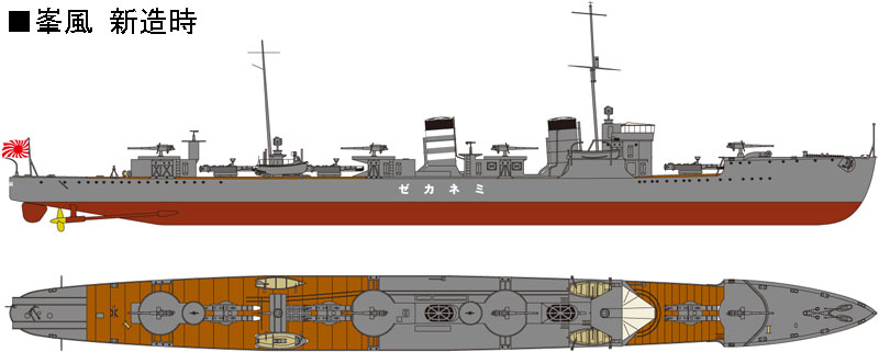 1/700 日本海軍 峯風型駆逐艦 峯風 フルハルモデル - ウインドウを閉じる