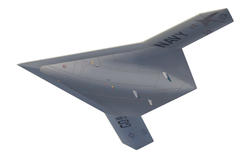 1/72 アメリカ海軍 無人爆撃機 X-47B 飛行状態（スタンド付属） - ウインドウを閉じる