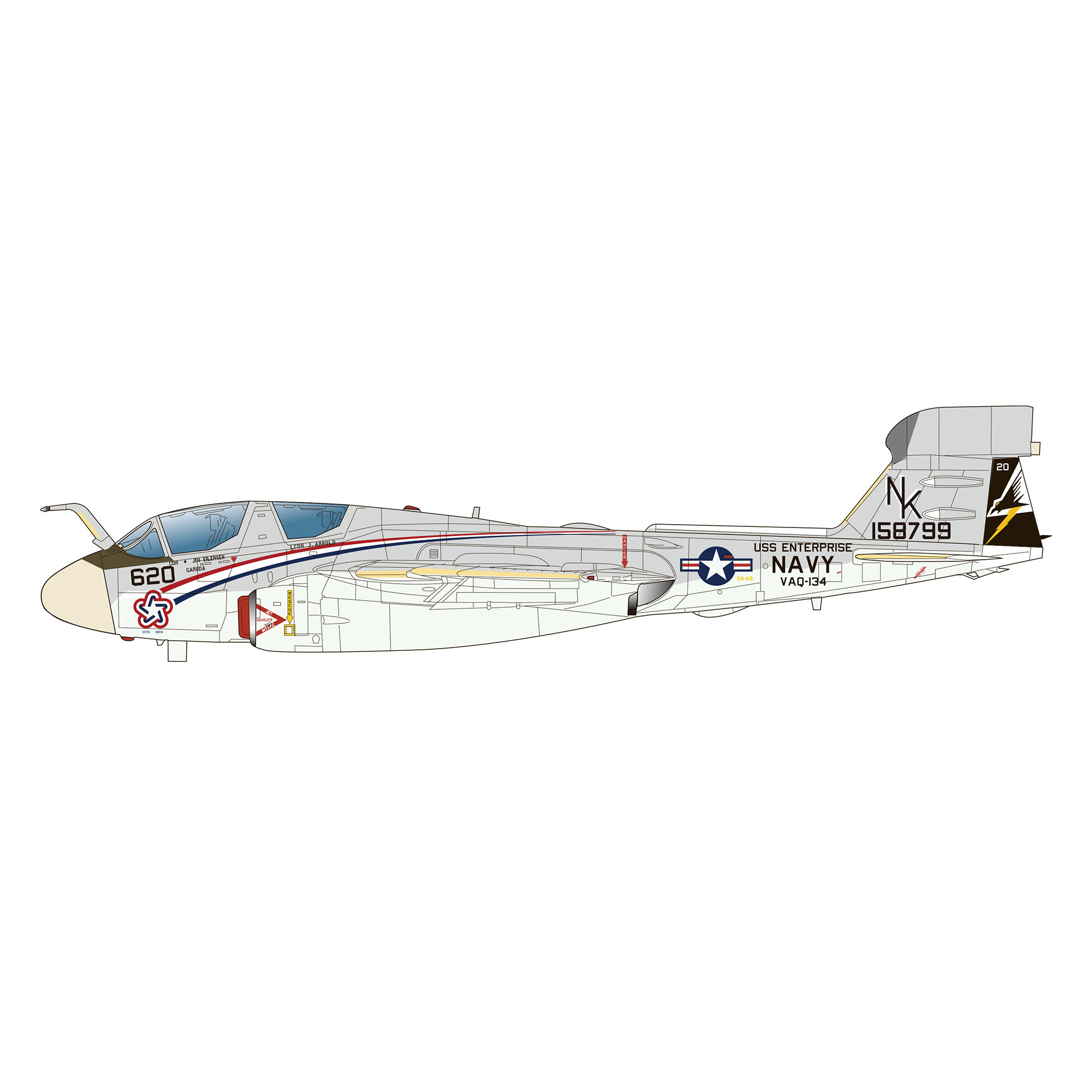 【予約する】　1/144 アメリカ海軍 電子戦機 EA-6B プラウラー アメリカ建国200年記念塗装機 2機セット VAQ-1