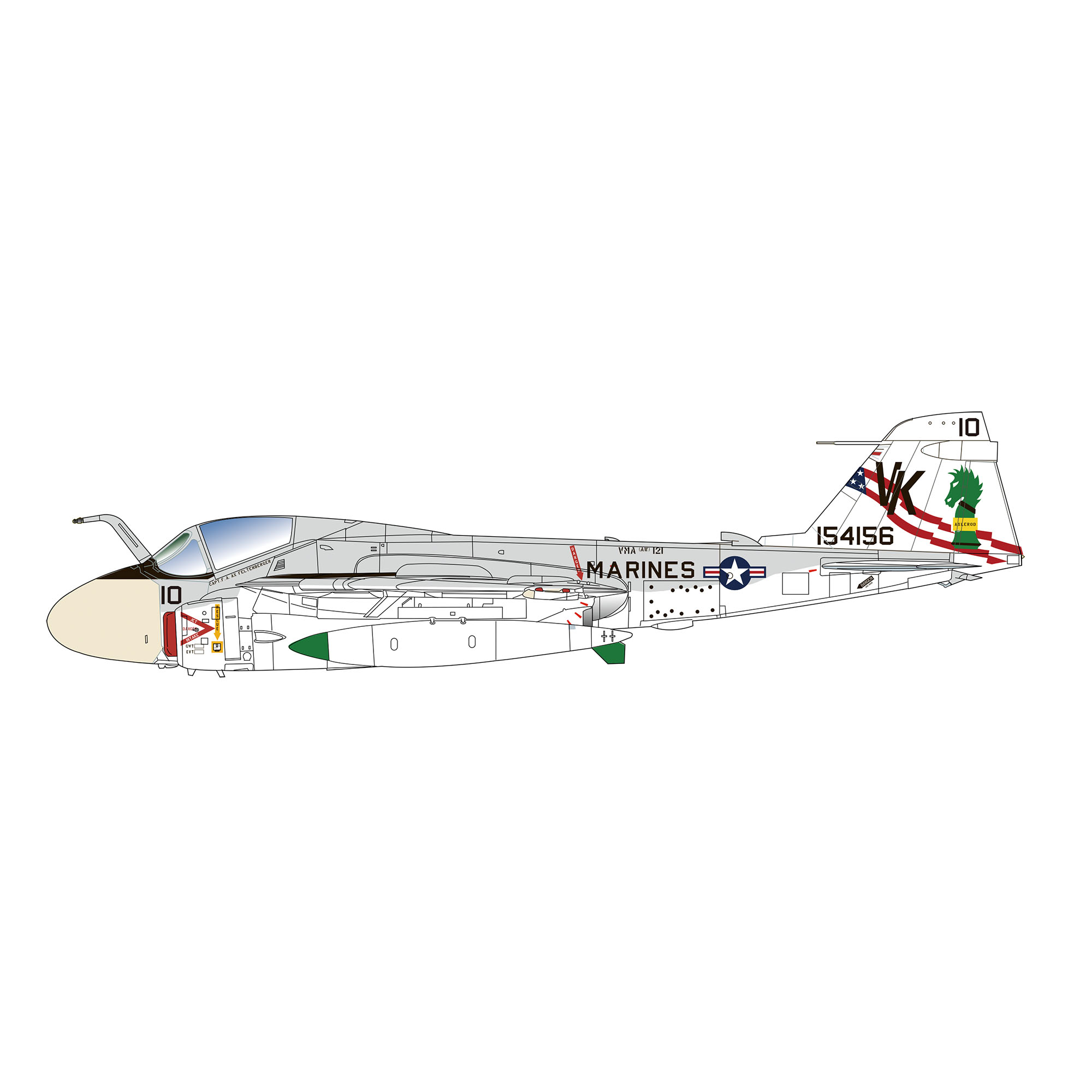 【予約する】　1/144 アメリカ軍 艦上攻撃機 A-6イントルーダー アメリカ建国200年記念塗装機 2機セット 海兵隊VM