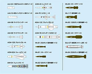 1/144 現用航空機用 ウェポンセット1 通常爆弾 ＆ ミサイル ’50〜