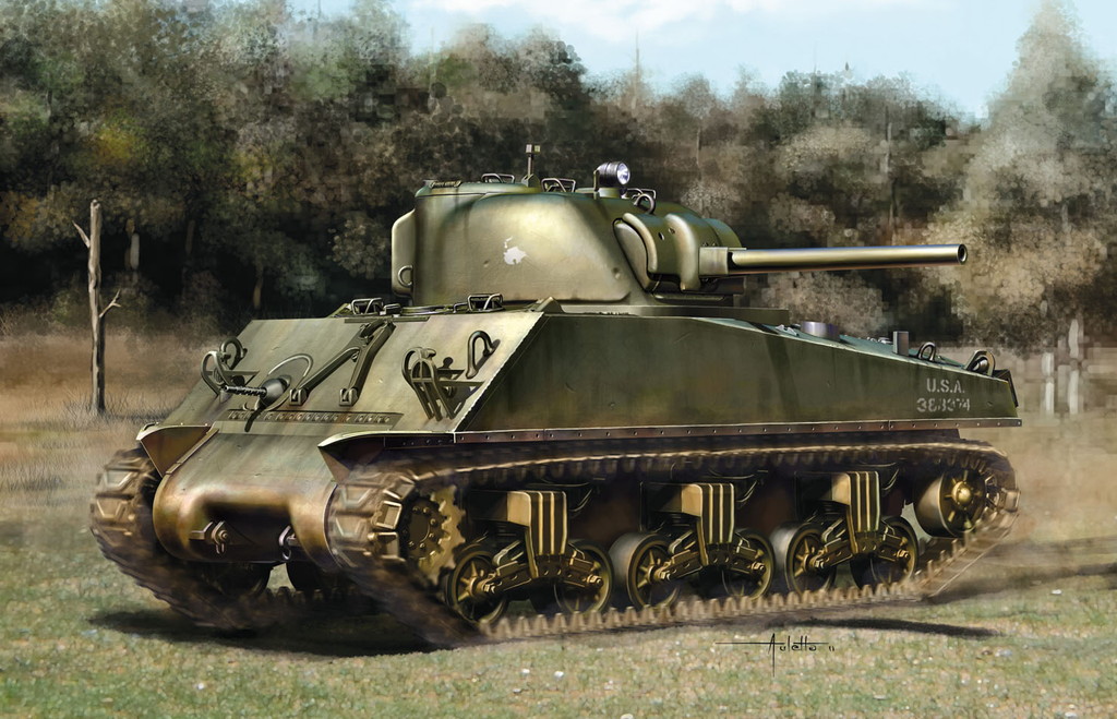 1/35 WW.II アメリカ陸軍 M4A3シャーマン 75mm砲型 ヨーロッパ戦線 - ウインドウを閉じる