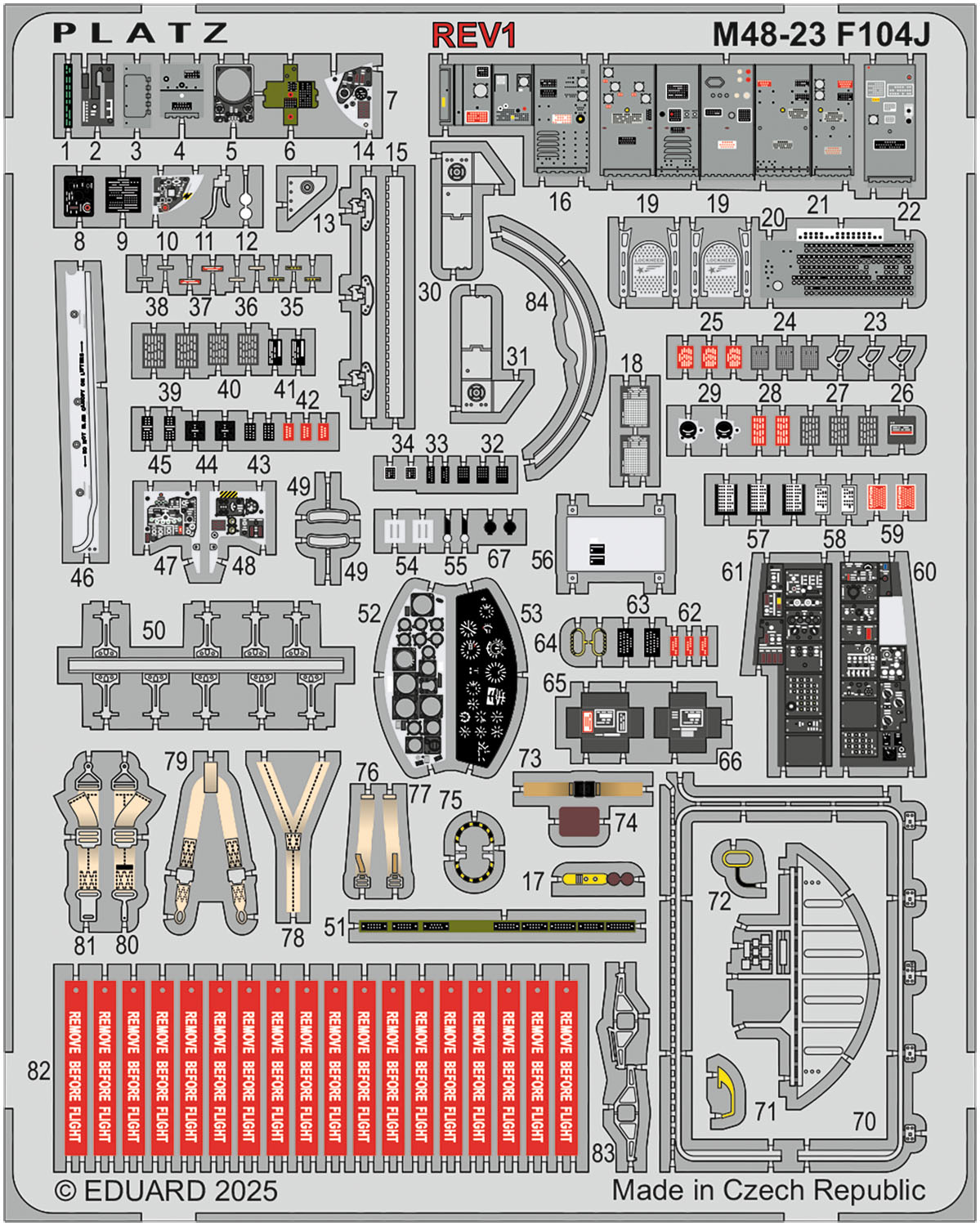 1/48 航空自衛隊 F-104J スターファイター「栄光」用 エッチングパーツ