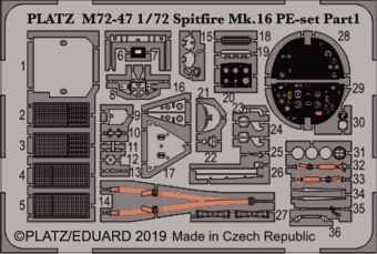 1/72 スピットファイア Mk.XVI用エッチングパーツ・パート１ - ウインドウを閉じる