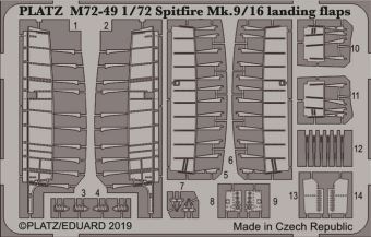 1/72 スピットファイア Mk.IX / XVI 用 フラップセット(エッチングパーツ)