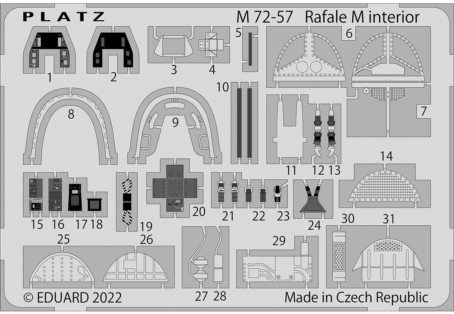 1/72 ラファールM エッチングパーツ コクピット用