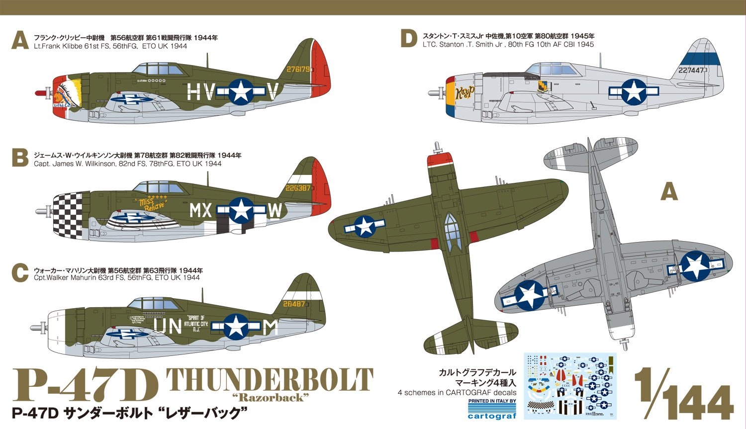1/144 P-47D サンダーボルト レザーバック (2機セット)