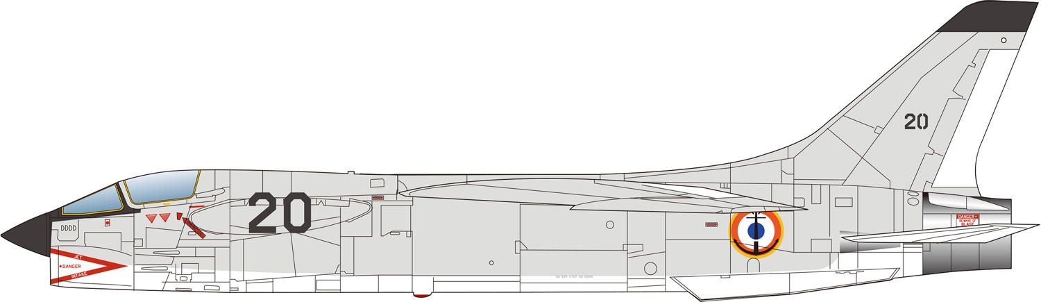 1/144 フランス海軍 艦上戦闘機 F-8E(FN) クルセイダー "クレマンソー/フォッシュ" - ウインドウを閉じる