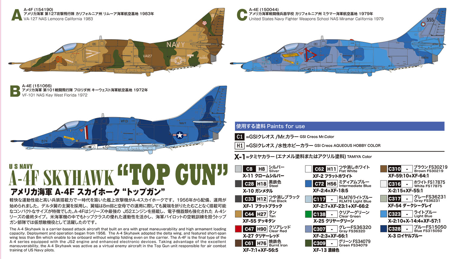 1/144 アメリカ海軍 A-4Fスカイホーク "トップガン" 2機セット